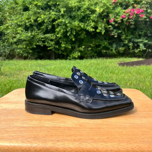 3.1 Phillip Lim Alexa Eyelet Stud Penny Loafer in Black Size 7.5 - Picture 4 of 7